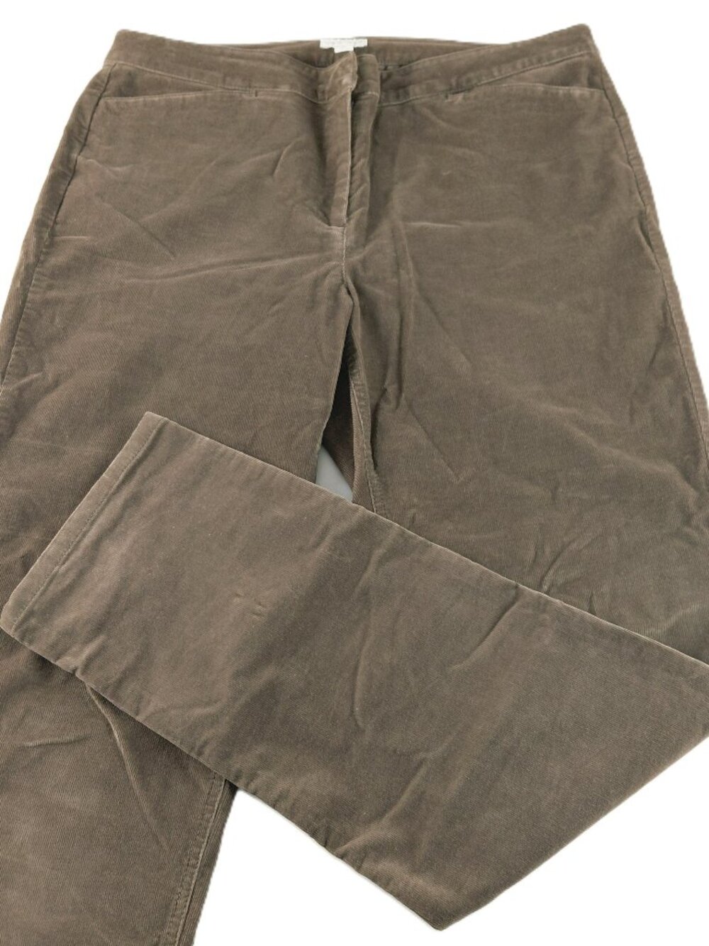 J. Jill Straight Leg Stretch Corduroy Pant Women's Size 12 Tall Brown Mid Rise